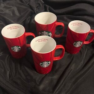 Set of 4 Starbucks Christmas mugs